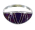 Silver Magenta Turquoise Inlay Ring Size 6-1/4 AX88715